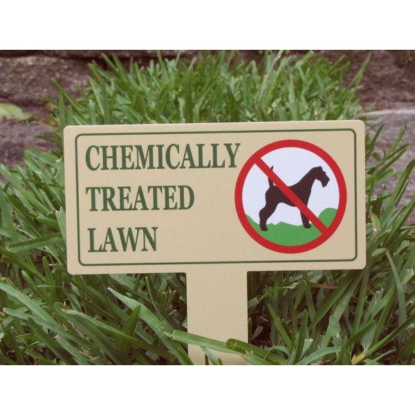 2 Chemically Treated Lawn Sign | Dog Pee | Keep Off Grass | Dog Pee or Poop