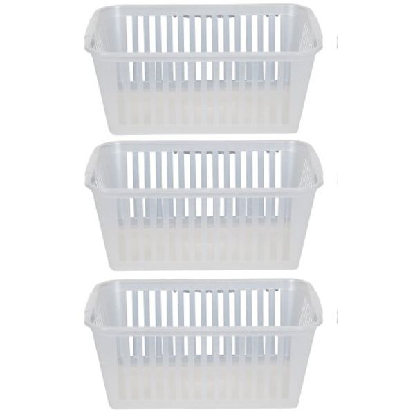 3 x 25cm clear baskets