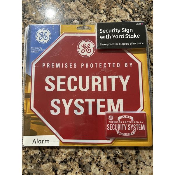 GE Smarthome Security Sign with Yard Stake Window Stickers