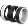 Rinfit Silicone Wedding Rings for Men 1 or 3 Ring Pack RinfitAir Breathable Design Silicone Rubber Men's Wedding Bands Size 7-14 (10, Set #1)