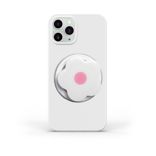 Phone Grip Compatible with Magsafe - Cute Flower Series Multi Functional Magnetic Phone Grip with Expanding Kickstand Include Magnetic Adapter Ring (White)