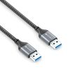 Sonero® USB-A to USB-A Data Cable, Connection Cable, USB Cable Type A, USB 3.0, 5GB/s, Space Grey/Black, 1.50 m