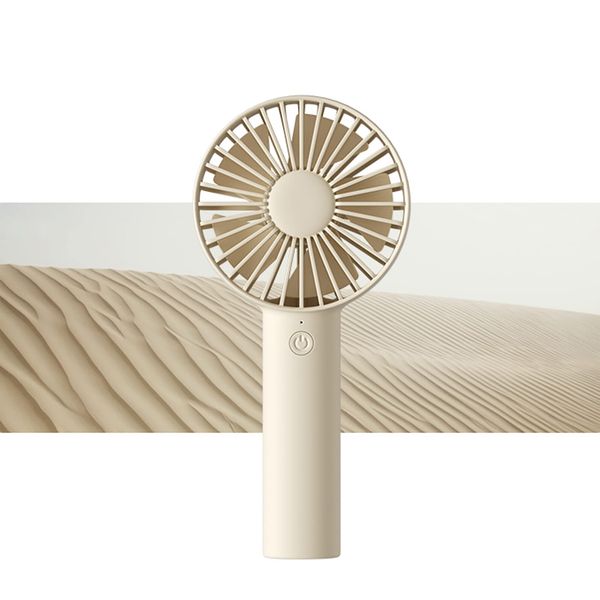 JISULIFE Handheld Fan, Portable Small Fan with 3 Speeds, USB Rechargeable Hand Fan, Personal Fan Battery Operate for Outdoor, Indoor, Commute, Office, Travel, Gifts -Beige