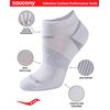Saucony Women's RunDry Performance Selective Cushion Socks, Available in S-L (6, 12, White Basic (6 Pairs), Medium
