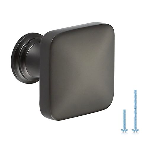 JOY DECOR 10 Pack Gunmetal Grey Cabinet Knobs, 1-1/8 Inch Zinc Alloy Single Hole Drawer Pulls for Dressers, Cabinets and Kitchen Hardware