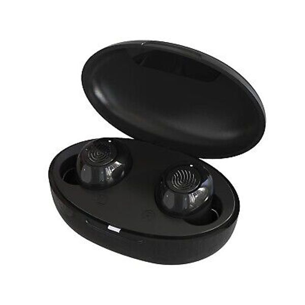 In-Ear Hearing Aids with Noise Reduction and Portable Charging Case, Black