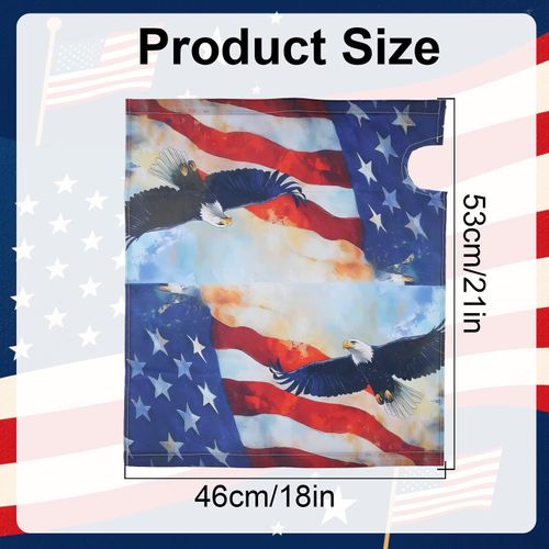 4th of July Magnetic Mailbox Cover, 18x21in Independence Day Magnetic Mailbox Wrap Letter Post Box Cover Decorations Patriotic American Flag Eagle Decor for Home Garden Yard Outdoor (Retro)
