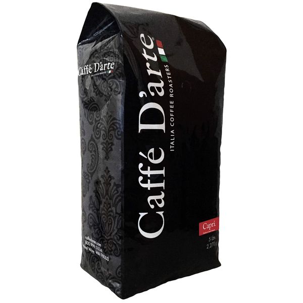 Caffe D'arte Capri Whole Bean Espresso Coffee, 5 Pounds