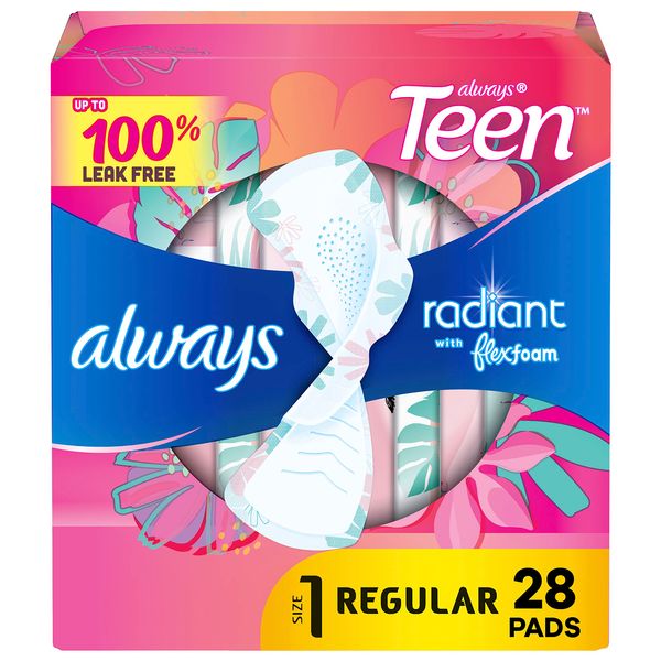 Always Totally Teen Radiant Infinity Pads 28 Count