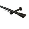 Black Curtain Pole 20 mm with End Digo, Wall or Ceiling mountable