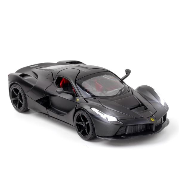 iLooboo Toy Cars Model Ferrari Race 1/24 Black LaFerrari Die-cast Vehicles with Sound and Light