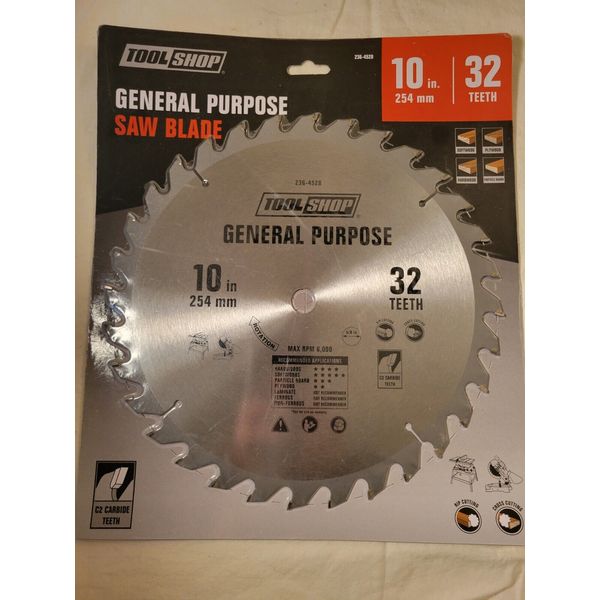 NEW Tool Shop C2 Carbide Tipped 10" General Purpose Blade (32 teeth)
