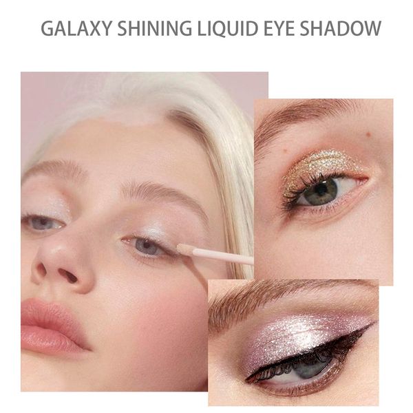 Flüssiger Glitzer-Lidschatten, farbiger Schimmer-Lidschatten, Lazy Pearlescent Monochromatic Liquid Metallic Pailletten-Augen-Make-up Liquid Glitter Eye Shadow (1)