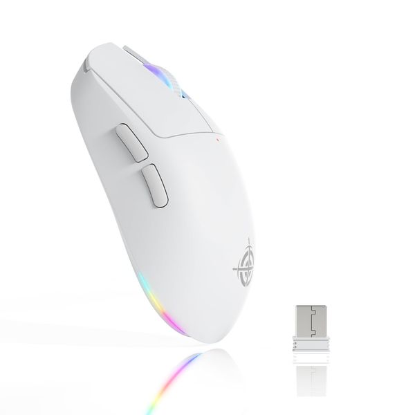 MAGIC-REFINER G6 SUPERLIGHT Wireless Gaming Mouse, 24000 DPI, PixArt PAW3311 Gaming Sensor, Bluetooth/2.4G/Wired Lightweight Gamer Mice, RGB Lighting, 200h Long Battery Life, for PC/Mac, White