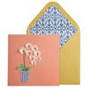 Embossed Birthday Greeting Card - Orchids in Vase