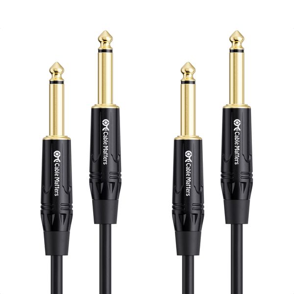 Cable Matters 2-Pack 1/4 Inch TS to TS Electric Guitar Cable (1/4 Cable) 6 Feet