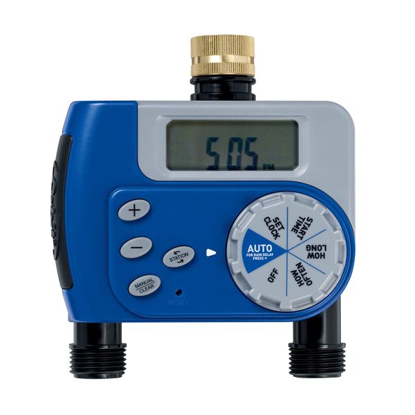 Orbit 27133 2-Outlet Hose Watering Timer (2 Outlet Brass) - Dual Outlet Timer for Efficient Garden Irrigation