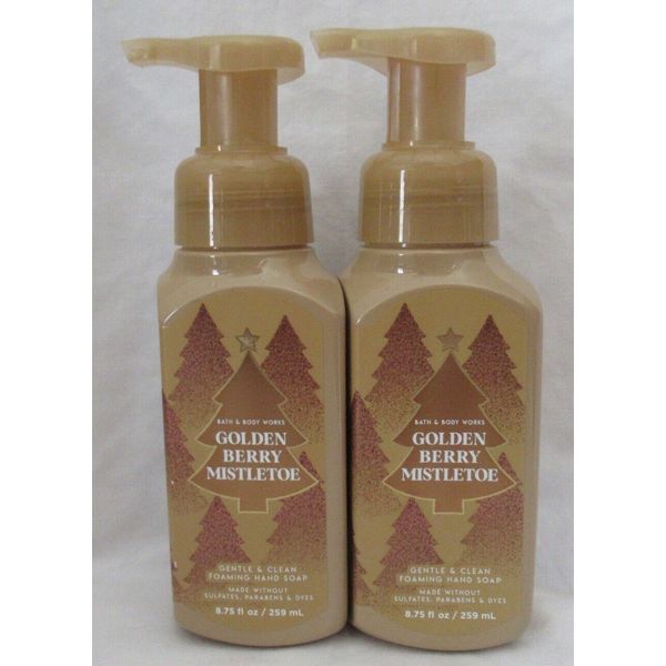 Bath & Body Works Gentle Foaming Hand Soap Set Lot of 2 GOLDEN BERRY MISTLETOE