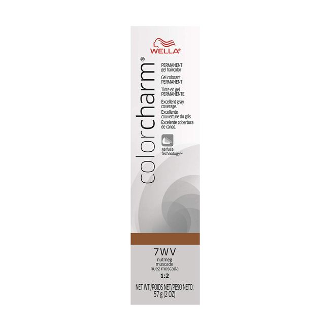 WELLA colorcharm Permanent Gel, Hair Color for Gray Coverage, 7WV Nutmeg