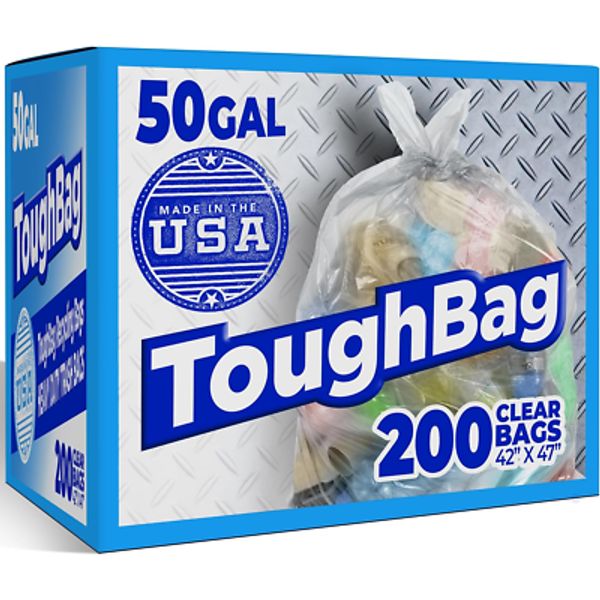 50 Gallon Trash Bags Heavy Duty, Clear Trash Bags (200 COUNT) – Outdoor Industri