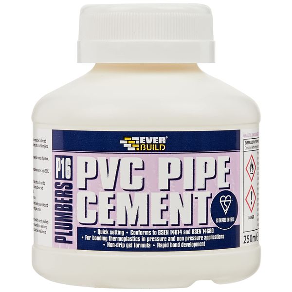 Everbuild P16 Plumbers PVC Pipe Cement, 250 ml