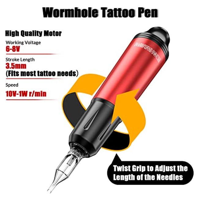 Cartridge Tattoo Pen Kit with Tattoo Needle Wormhole Tattoo