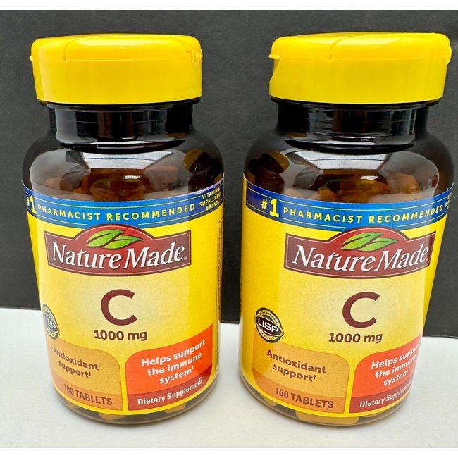 x2 Nature Made C Antioxidant Support 1000mg 100 Tablets Dietary Supplement 2025