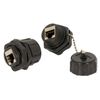 Cat.6 RJ45 Shielded Ethernet Industrial Panel Mount Bulkhead Coupler w/ Dust Cap
