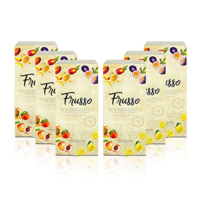 6x Frusso High Fiber Fruity Dietary Detox 20's/Box For Gassy/Bloating Stomach