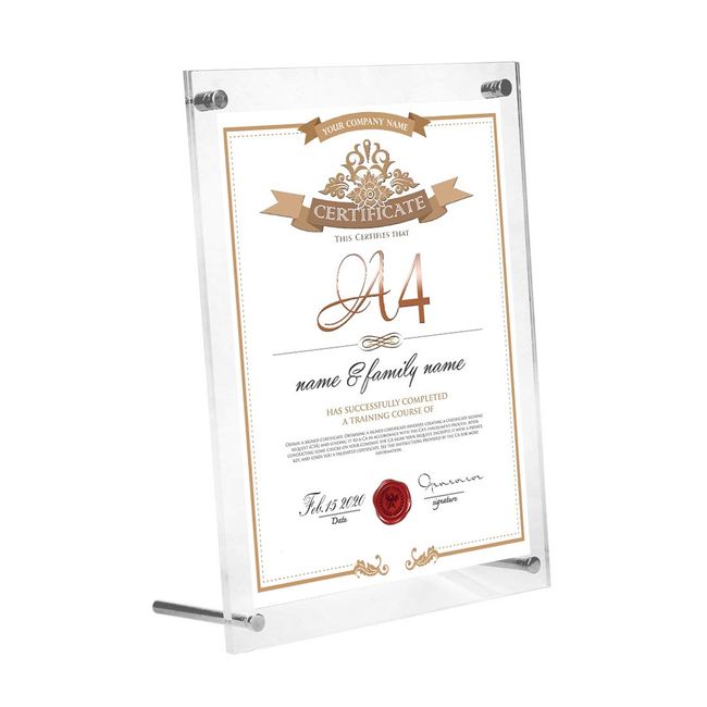 PARIS LOVER Acrylic Photo Frame, A4 Picture Frame, Stand Type, Double-Sided Transparent Picture Frame, Award Certificate, Charframe, Certificate, Completion Certificate, Credentials, Shop Pop,