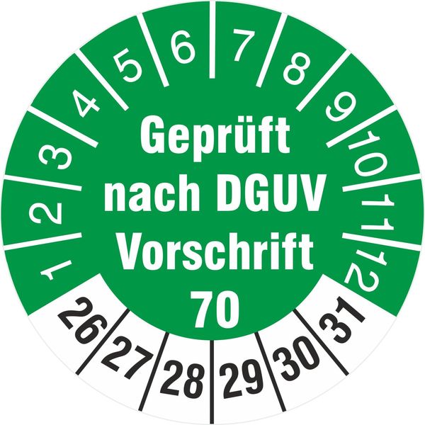 200 Test Labels Tested According to DGUV Regulations 70 30 mm Test Badges Vehicles BGV D29 2026-31