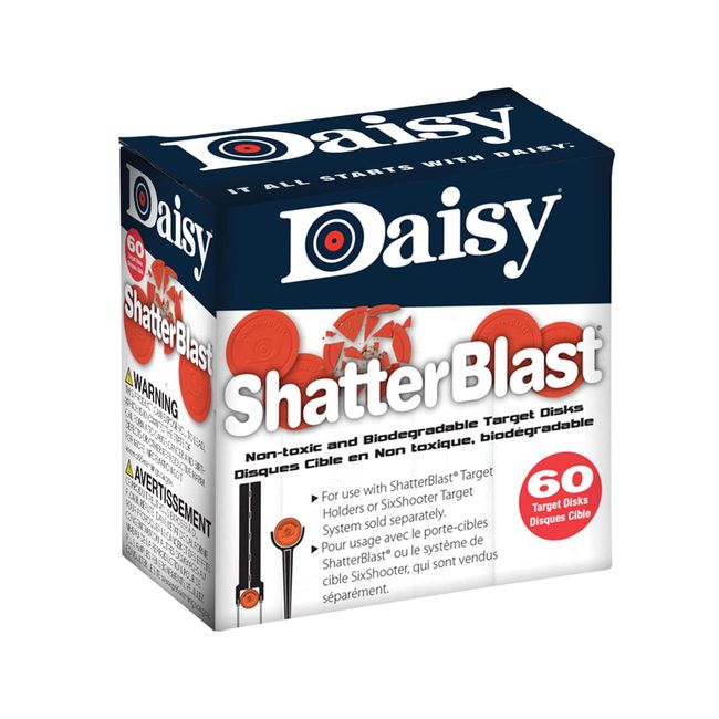 Daisy Shatterblast Breakable Refill Target 2" Disks (60 Pack), Hunter Orange