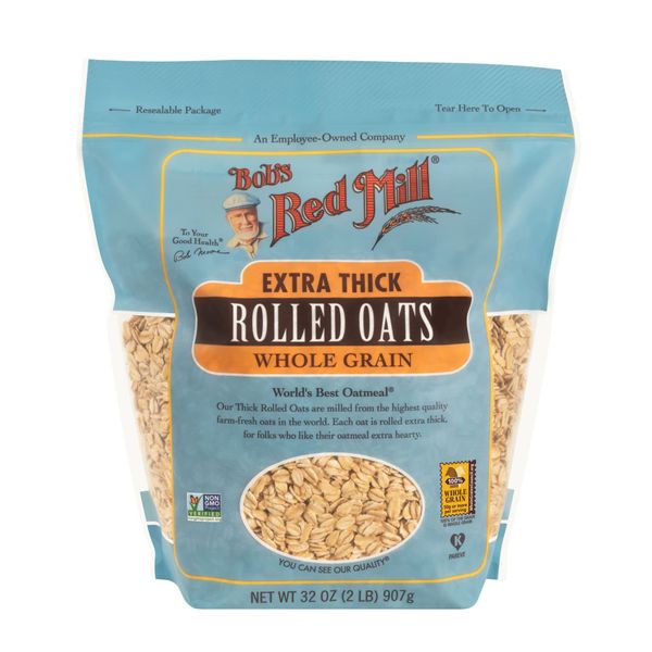 Bob's Red Mill Extra Thick Rolled Oats - 32 Ounce (Pack of 1), Non GMO, Whole Grain, Vegan, Kosher