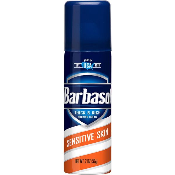 Barbasol Sensitive Skin Thick & Rich Shaving Cream for Men 2 Ounce (Pack of 1)