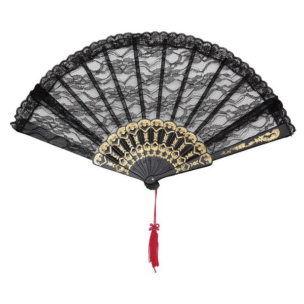 Bristol Novelty BA841 Lüfter mit Spitze, Schwarz, Damen, Einheitsgröße