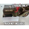 Tonka Army, Truck, Dozer, White On Clear Background, Sticker Set