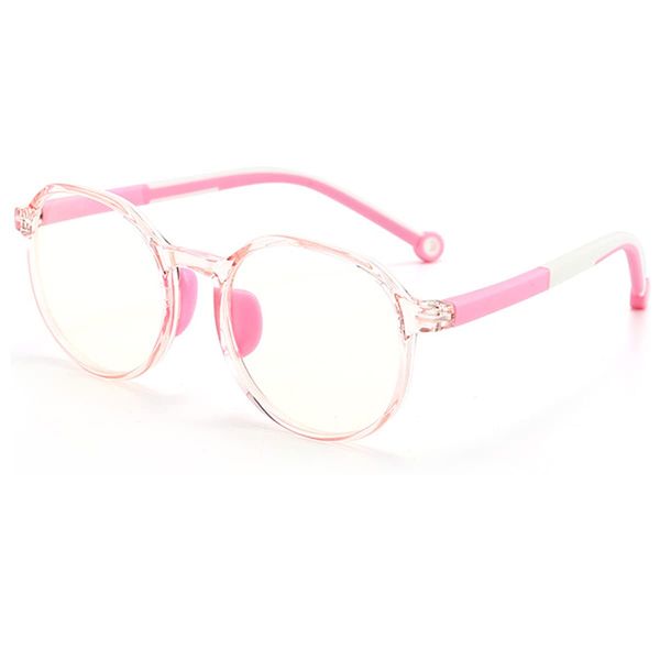 LACUPES Blue Light Cut PC Glasses, JIS Inspected Non-Prescription for Kids, Kids, Non-Prescription, For PC Games, Study, Unisex, clear pink