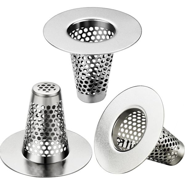 3PCS Bathroom Sink Drain Strainer for 1.2"-1.6" Depth than 1.60" Drain Hole,Stai