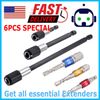 6Pcs Socket Adapter Drill Bits Set Hex Impact Driver Tools 1/4" 3/8" 1/2" Shank