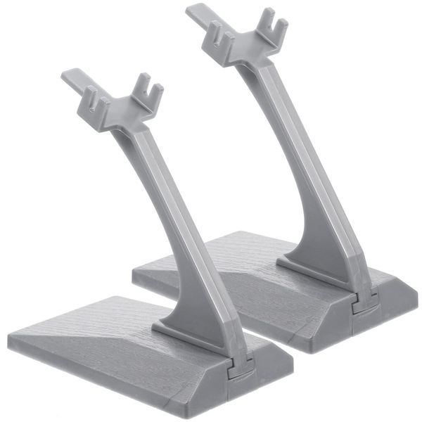 Toyvian 2pcs Plastic Model Plane Display Stand Aircraft Model Plane Stand Without Airplane Model for Building Blocks Planes (Grey)