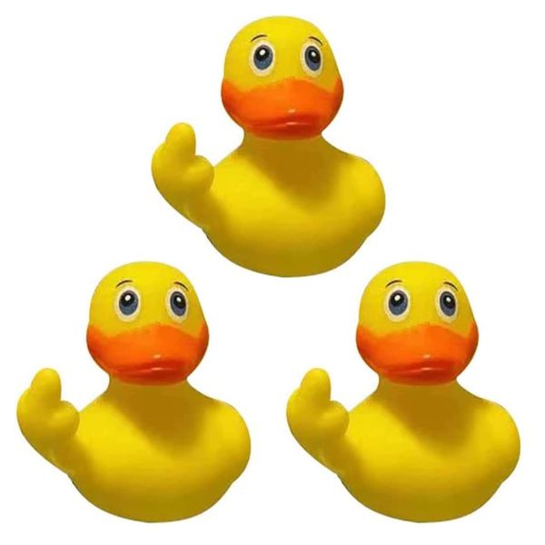 Rubber Ducks, 2.17" The Finger Rubber Duck, Ducks Funny Rubber Cute Small Rubber Ducks Toys Car Accessories for Bathroom Car Dashboard Decorations(3 Pcs)