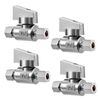 Minimprover 4 Pack Premium Brass 1/4" Compression x 1/4" Compression Angle Valve Quarter Turn Water Straight Angle Valve