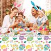 Easter Tablecloth,Easter Table Decorations,Easter Party Tablecloth,Colourful Egg Cartoon Table Cover,Disposable Table Cloth,Plastic Easter Table Cloth For Spring Picnic Easter Table Decorations