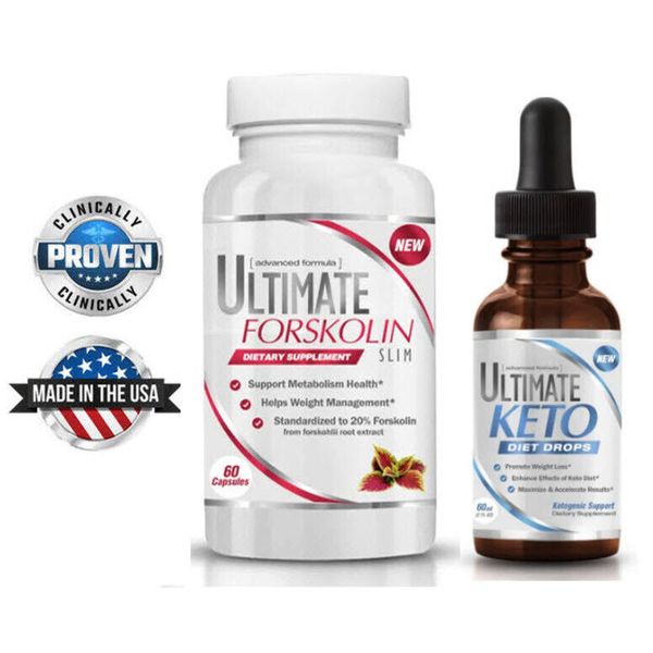Ultimate Forskolin Slim + Ultimate Keto Diet Drops: ALL NATURAL | BOOST VITALITY