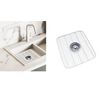 Sink Protector Mat 2 Pack Plastic with Center Drain Cutout Protect Sink 11 x 12"