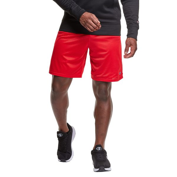 Champion mens 9" Shorts, Mesh Shorts, 9", Mesh Basketball Shorts, Mesh Gym running shorts, Crimson-407q88, Medium US