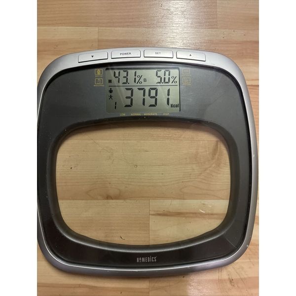 HoMedics 565 Health Station Digital Body Fat Analyzer Silver Bathroom Scale