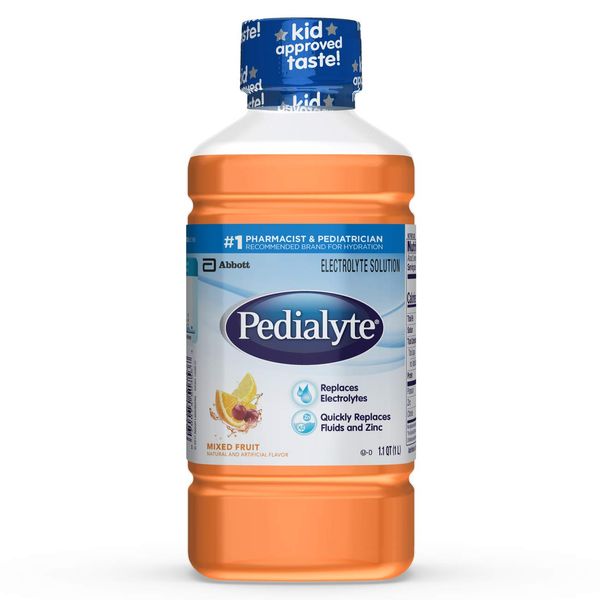 Pedialyte Electrolyte Solution, Hydration Drink, Mixed Fruit, 1 Liter, 8 Count