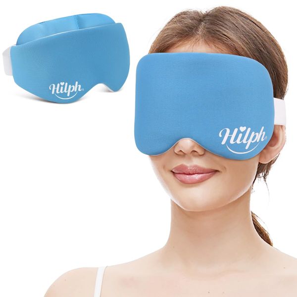 Hilph Heated Eye Mask for Dry Eyes, Microwave Activated Warm Eye Compress for Dry Eyes, Blepharitis & Stye Eye Treatment, Microwave Eye Mask Moist for Puffy Eyes, Dark Circles - Blue