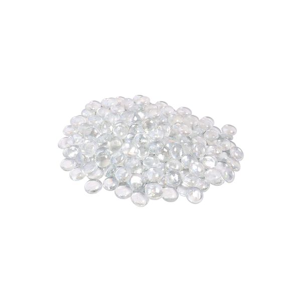 ARSUK Glass Pebbles Decorative Stones Beads Nuggets Gems Mosaic Tiles for Vases Craft Garden Bowls Fish Tank (70-80 Clear Pebbles)